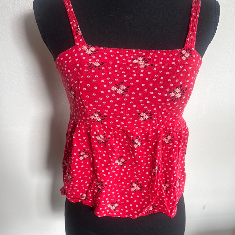 Red Floral Women's Top
